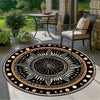 African Geometric Round Rug