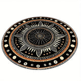 African Geometric Round Rug